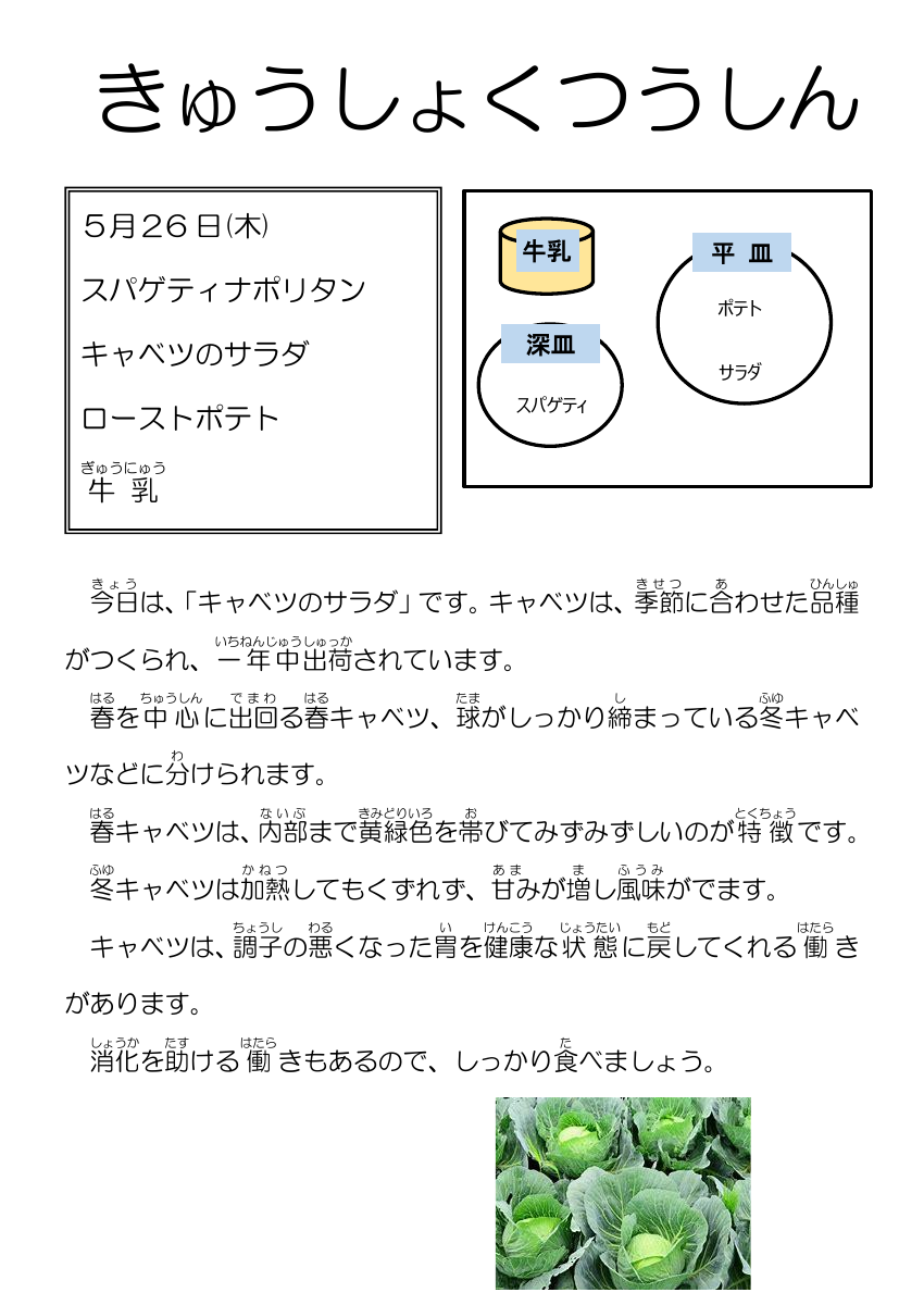 5.27給食通信ナポリタン.pdfの1ページ目のサムネイル