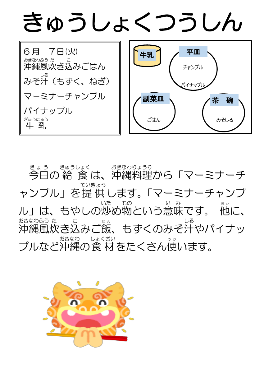 6.8給食通信沖縄.pdfの1ページ目のサムネイル