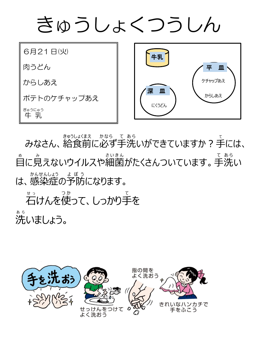 6.22給食通信うどん.pdfの1ページ目のサムネイル